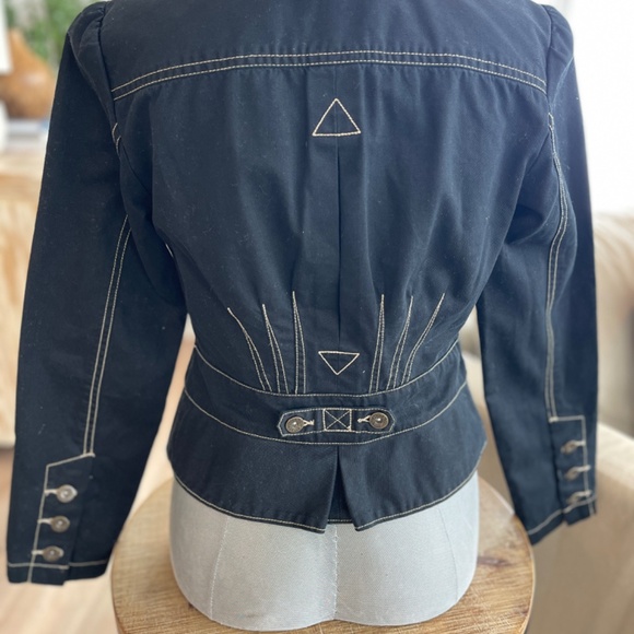 Faded Glory 80's Vintage Black Jean Jacket - Picture 2 of 6